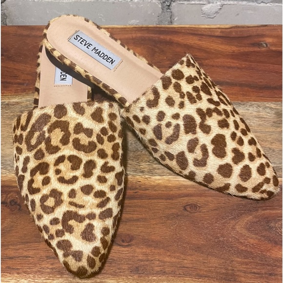 Steve Madden Shoes - Steve Madden, Calf Hair, Leopard Print Mule